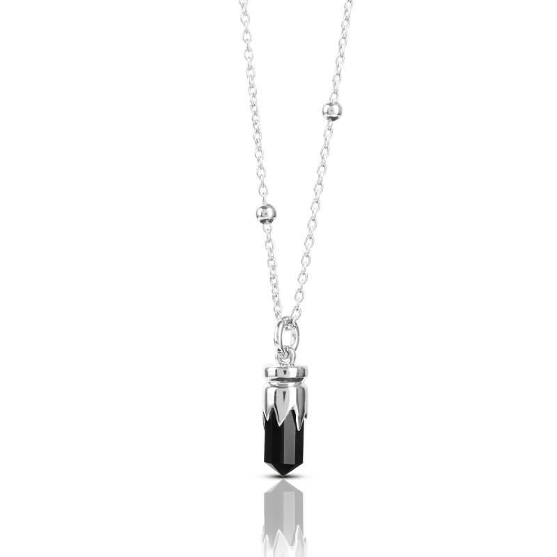 SCHWARZGOLD Layered Bullet Pendant Necklace Silver main image 1