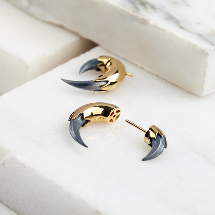Vampire Claw Gold Earrings – Small – Kasun London